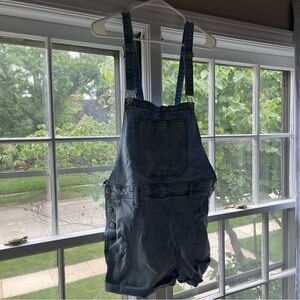 Old Navy Distressed Denim Short Overalls - Size Large